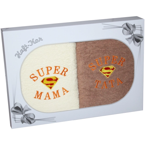 PREZENT DLA MAMY TATY KOMPLET RĘCZNIKÓW MAMA TATA