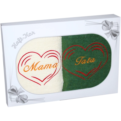 PREZENT DLA MAMY TATY KOMPLET RĘCZNIKÓW MAMA TATA
