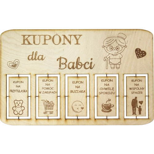 PREZENT DZIEŃ BABCI KUPONY BABCIA BON PODARUNKOWY UPOMINEK