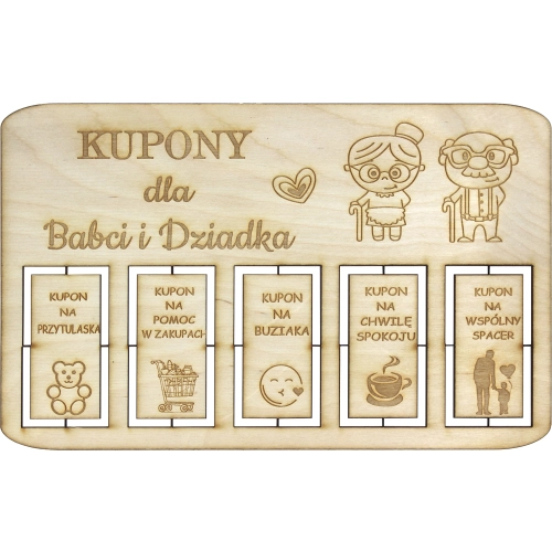 PREZENT DZIEŃ BABCI DZIADKA KUPONY BABCIA DZIADEK BON PODARUNKOWY UPOMINEK