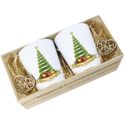 PREZENT ŚWIĄTECZNY ZESTAW KUBKÓW LATTE W SKRZYNCE