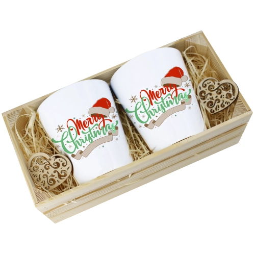 PREZENT ŚWIĄTECZNY ZESTAW KUBKÓW LATTE W SKRZYNCE