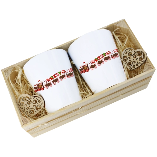 PREZENT ŚWIĄTECZNY ZESTAW KUBKÓW LATTE W SKRZYNCE