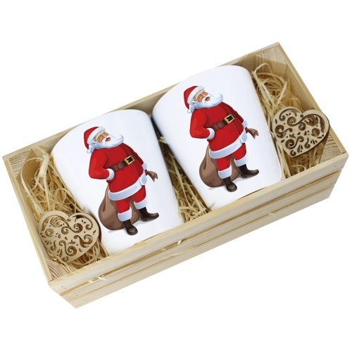 PREZENT ŚWIĄTECZNY ZESTAW KUBKÓW LATTE W SKRZYNCE