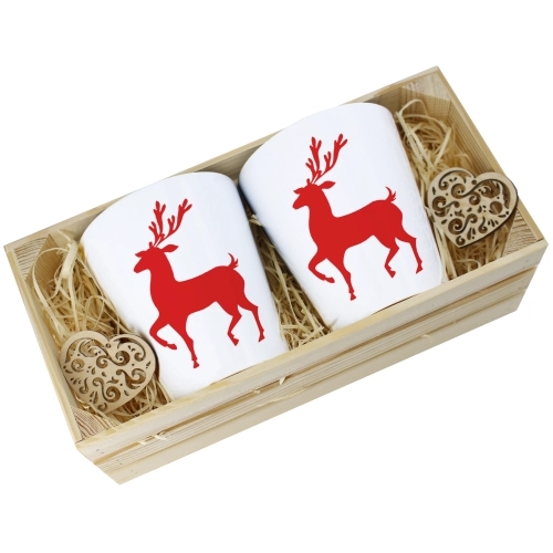 PREZENT ŚWIĄTECZNY ZESTAW KUBKÓW LATTE W SKRZYNCE