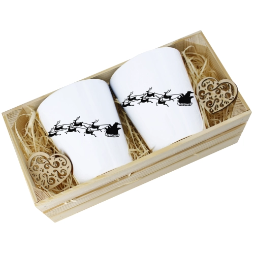 PREZENT ŚWIĄTECZNY ZESTAW KUBKÓW LATTE W SKRZYNCE