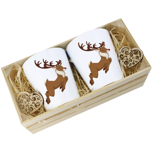 PREZENT ŚWIĄTECZNY ZESTAW KUBKÓW LATTE W SKRZYNCE