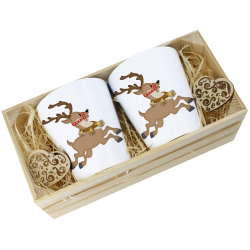 PREZENT ŚWIĄTECZNY ZESTAW KUBKÓW LATTE W SKRZYNCE