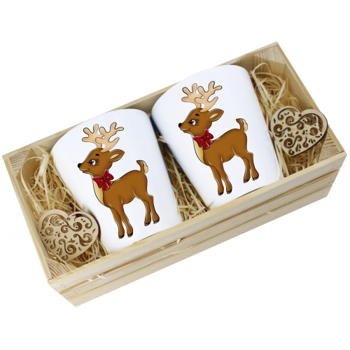 PREZENT ŚWIĄTECZNY ZESTAW KUBKÓW LATTE W SKRZYNCE