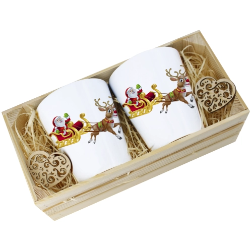 PREZENT ŚWIĄTECZNY ZESTAW KUBKÓW LATTE W SKRZYNCE