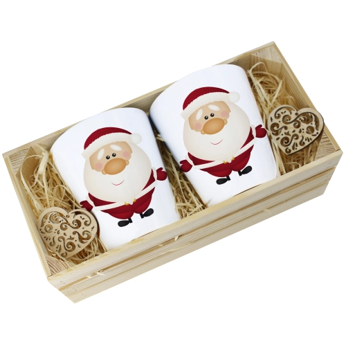 PREZENT ŚWIĄTECZNY ZESTAW KUBKÓW LATTE W SKRZYNCE