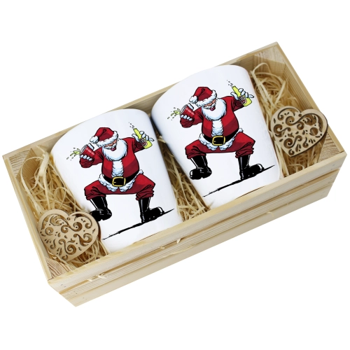 PREZENT ŚWIĄTECZNY ZESTAW KUBKÓW LATTE W SKRZYNCE