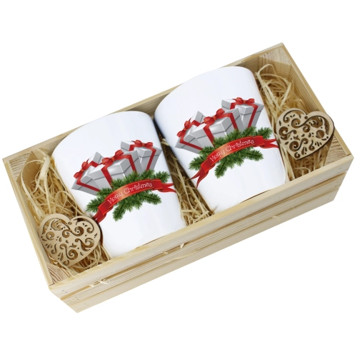 PREZENT ŚWIĄTECZNY ZESTAW KUBKÓW LATTE W SKRZYNCE