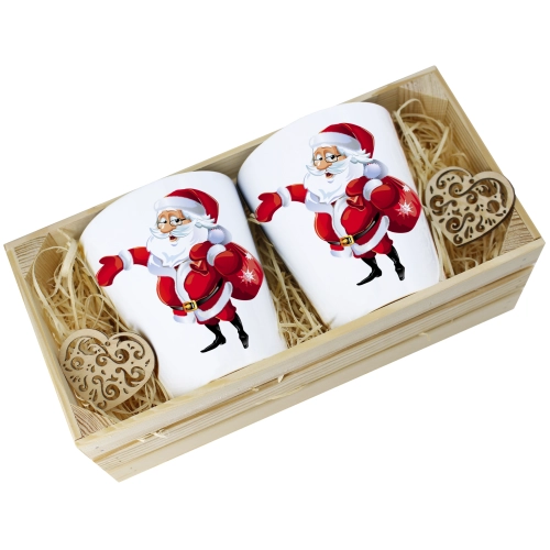 PREZENT ŚWIĄTECZNY ZESTAW KUBKÓW LATTE W SKRZYNCE