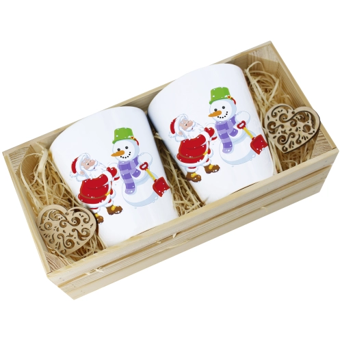 PREZENT ŚWIĄTECZNY ZESTAW KUBKÓW LATTE W SKRZYNCE