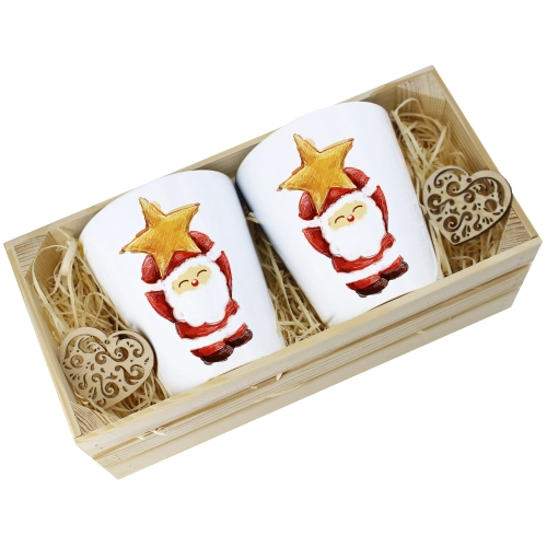 PREZENT ŚWIĄTECZNY ZESTAW KUBKÓW LATTE W SKRZYNCE