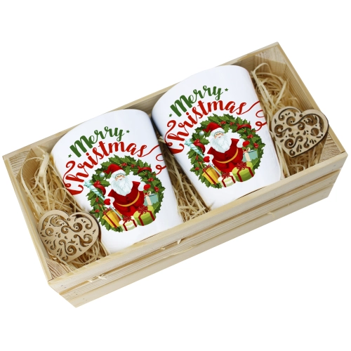 PREZENT ŚWIĄTECZNY ZESTAW KUBKÓW LATTE W SKRZYNCE