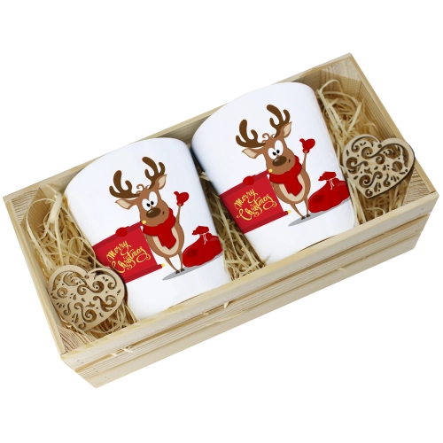 PREZENT ŚWIĄTECZNY ZESTAW KUBKÓW LATTE W SKRZYNCE