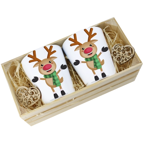 PREZENT ŚWIĄTECZNY ZESTAW KUBKÓW LATTE W SKRZYNCE