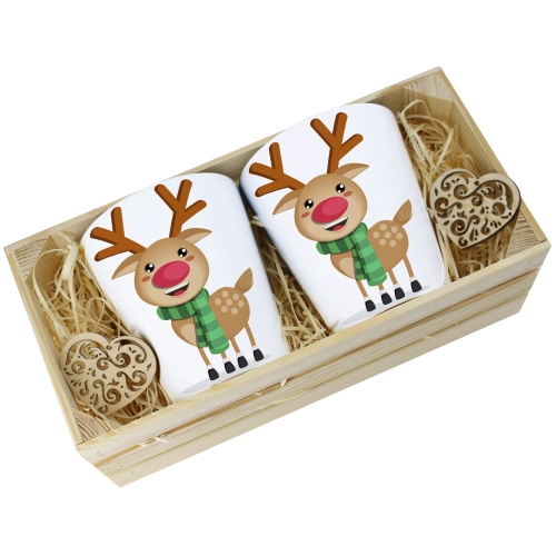 PREZENT ŚWIĄTECZNY ZESTAW KUBKÓW LATTE W SKRZYNCE