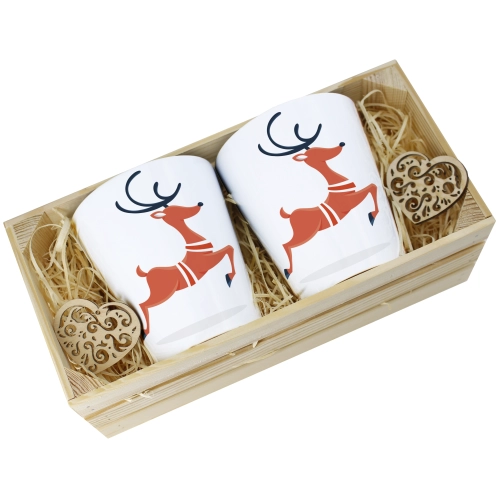 PREZENT ŚWIĄTECZNY ZESTAW KUBKÓW LATTE W SKRZYNCE