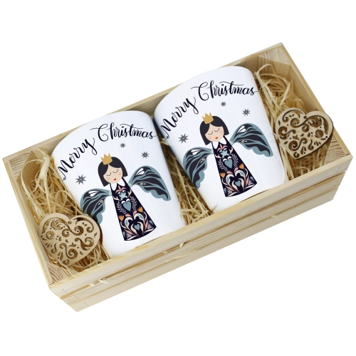 PREZENT ŚWIĄTECZNY ZESTAW KUBKÓW LATTE W SKRZYNCE