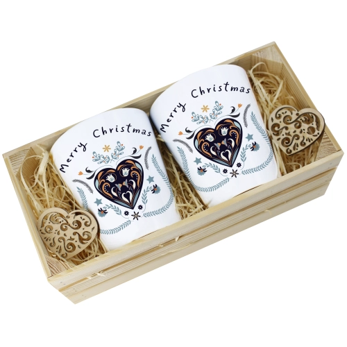 PREZENT ŚWIĄTECZNY ZESTAW KUBKÓW LATTE W SKRZYNCE