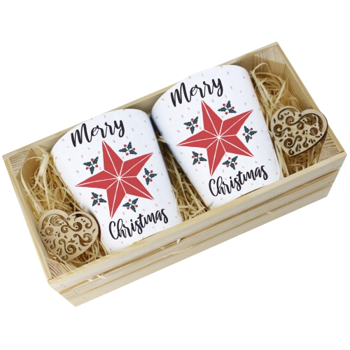 PREZENT ŚWIĄTECZNY ZESTAW KUBKÓW LATTE W SKRZYNCE