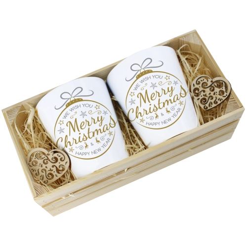 PREZENT ŚWIĄTECZNY ZESTAW KUBKÓW LATTE W SKRZYNCE