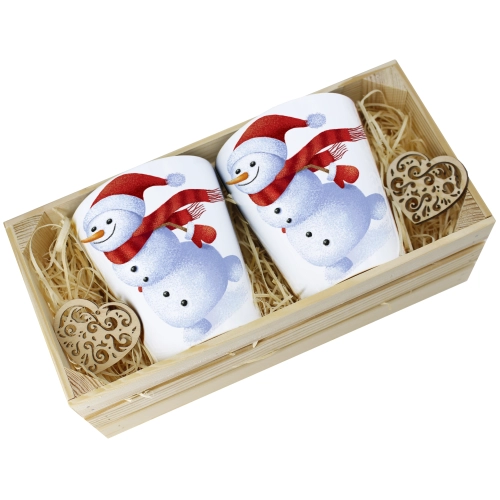 PREZENT ŚWIĄTECZNY ZESTAW KUBKÓW LATTE W SKRZYNCE