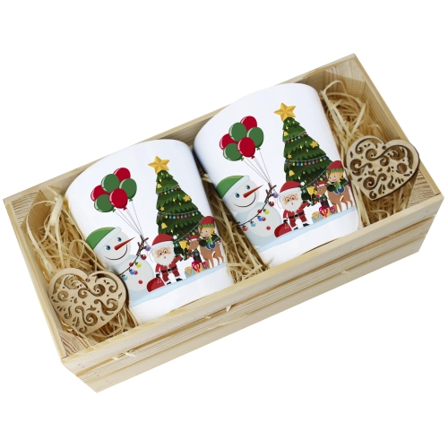 PREZENT ŚWIĄTECZNY ZESTAW KUBKÓW LATTE W SKRZYNCE