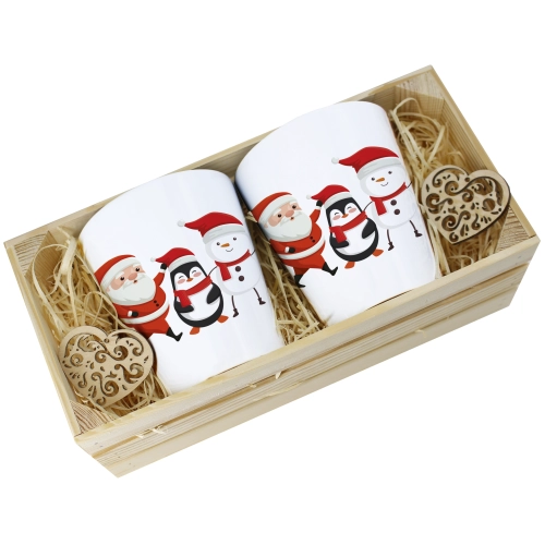 PREZENT ŚWIĄTECZNY ZESTAW KUBKÓW LATTE W SKRZYNCE