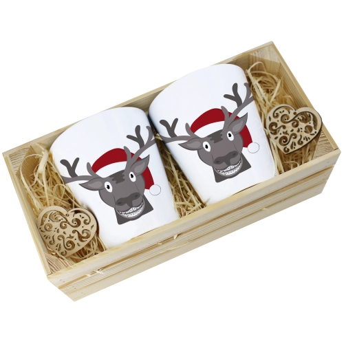 PREZENT ŚWIĄTECZNY ZESTAW KUBKÓW LATTE W SKRZYNCE