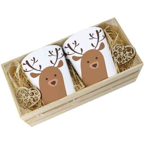 PREZENT ŚWIĄTECZNY ZESTAW KUBKÓW LATTE W SKRZYNCE