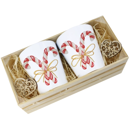 PREZENT ŚWIĄTECZNY ZESTAW KUBKÓW LATTE W SKRZYNCE