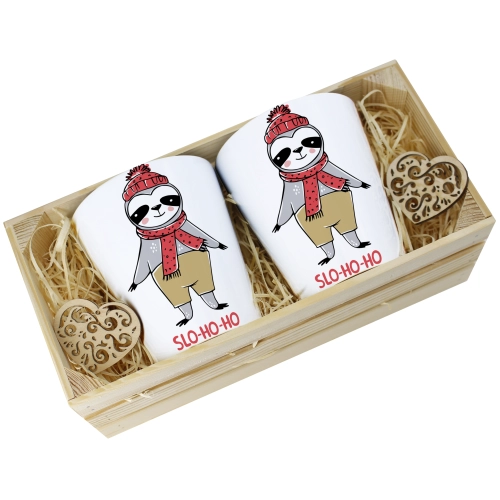 PREZENT ŚWIĄTECZNY ZESTAW KUBKÓW LATTE W SKRZYNCE