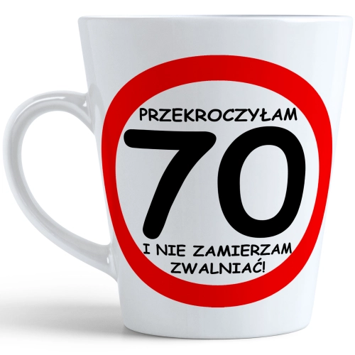 KUBEK LATTE PREZENT URODZINY 70 SIEDEMDZIESIĄTKĘ ZNAK