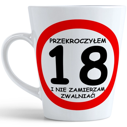 KUBEK LATTE PREZENT URODZINY 18 OSIEMNASTKĘ ZNAK