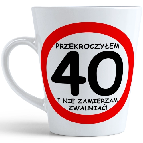 KUBEK LATTE PREZENT URODZINY 40 CZTERDZIESTKĘ ZNAK