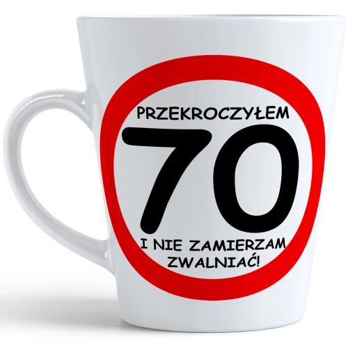 KUBEK LATTE PREZENT URODZINY 70 SIEDEMDZIESIĄTKĘ ZNAK