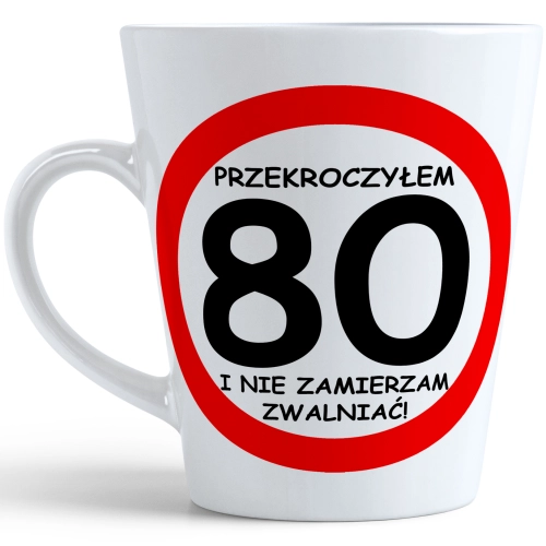 KUBEK LATTE PREZENT URODZINY 80 OSIEMDZIESIĄTKĘ ZNAK