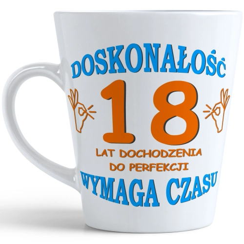 KUBEK LATTE PREZENT URODZINY 18 OSIEMNASTKĘ ZNAK