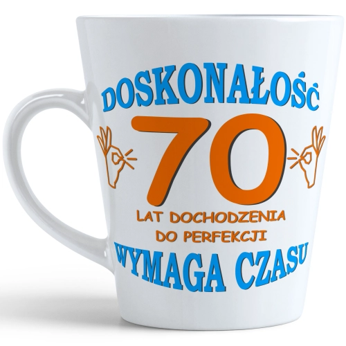 KUBEK LATTE PREZENT URODZINY 70 SIEDEMDZIESIĄTKĘ ZNAK