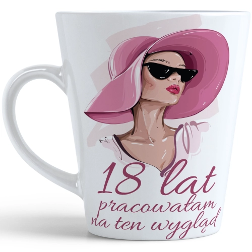 KUBEK LATTE PREZENT URODZINY 18 OSIEMNASTKĘ ZNAK