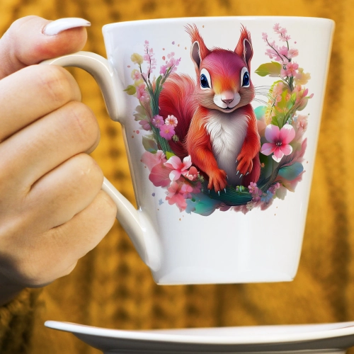 WIOSENNY WIELKANOCNY KUBEK LATTE 330ml PREZENT WIOSNA WIEWIÓRKA