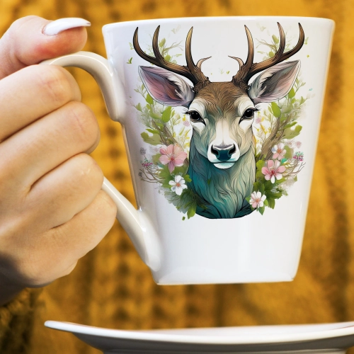 WIOSENNY WIELKANOCNY KUBEK LATTE 330ml PREZENT WIOSNA JELEŃ