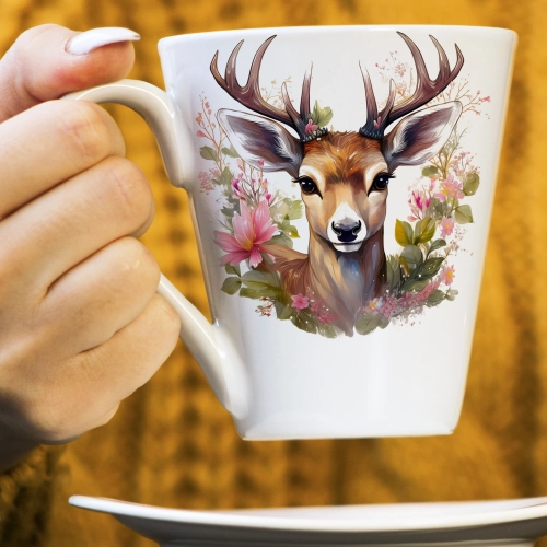 WIOSENNY WIELKANOCNY KUBEK LATTE 330ml PREZENT WIOSNA JELEŃ