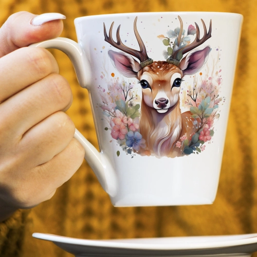 WIOSENNY WIELKANOCNY KUBEK LATTE 330ml PREZENT WIOSNA JELEŃ