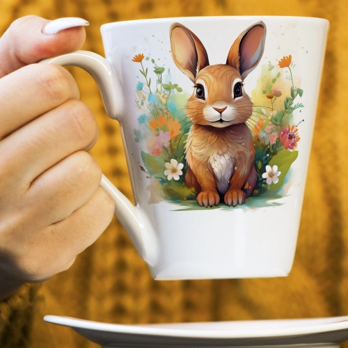 WIOSENNY WIELKANOCNY KUBEK LATTE 330ml PREZENT WIOSNA KRÓLIK