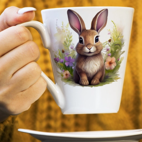 WIOSENNY WIELKANOCNY KUBEK LATTE 330ml PREZENT WIOSNA ZAJĄC